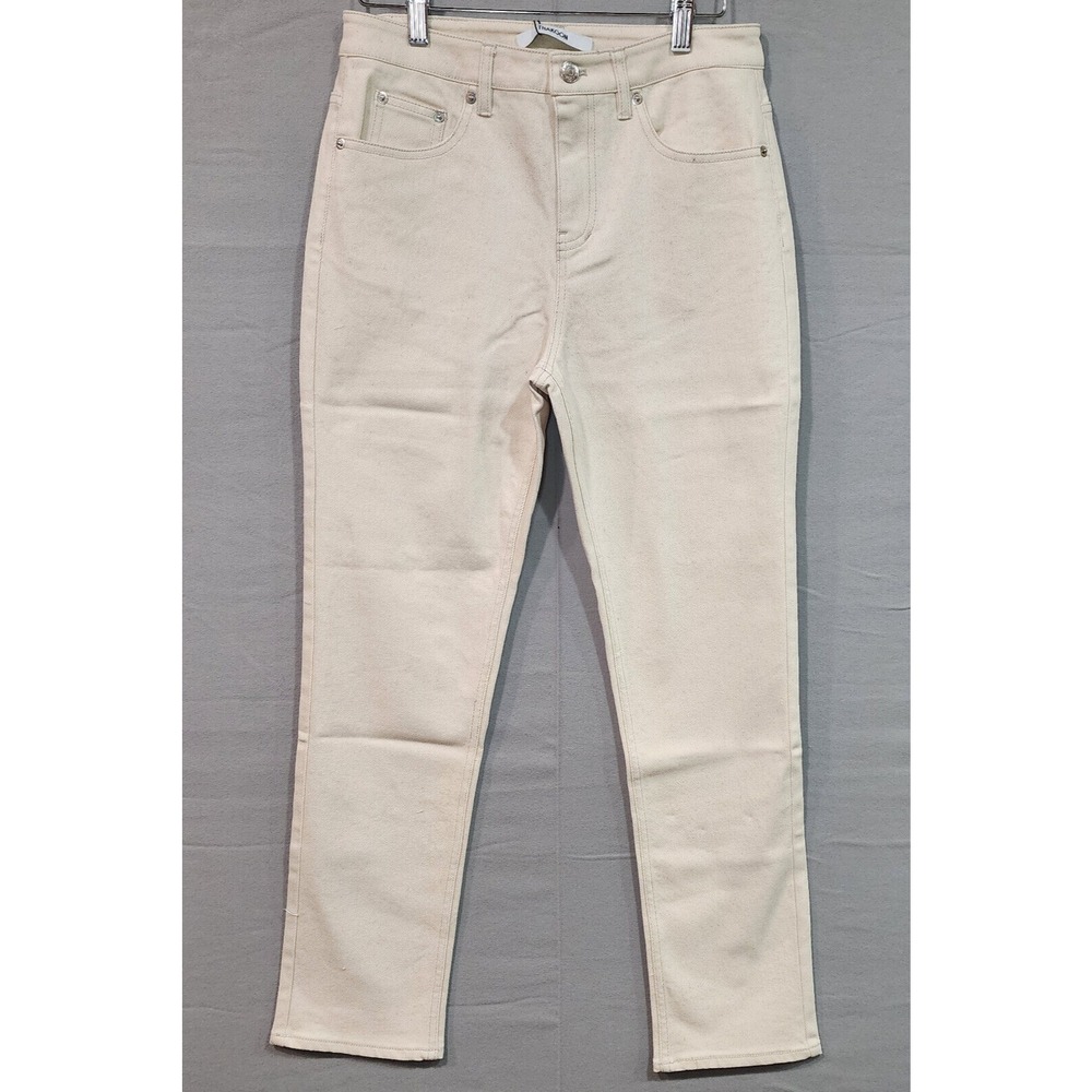 Thakoon Classic Cropped‎ Jeans Ecru High Rise Straight Leg Womens Size 4 NEW